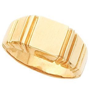 14K Gold Men's Square Signet Ring