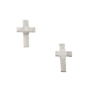 14K White Children's Cross Earring