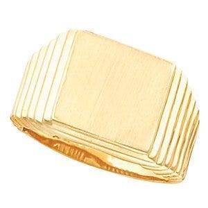 14K Gold Men's Square Signet Ring