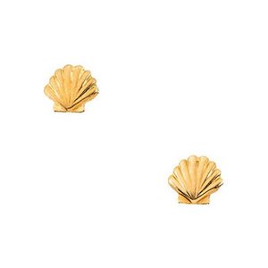 14K Yellow Gold Children's Shell Earring