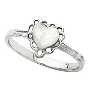 14k Gold Women's Heart Signet Ring