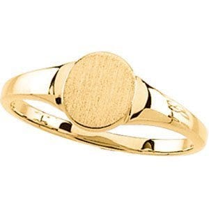 14K Gold Women's Round Signet Ring