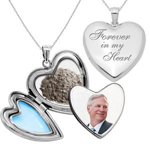 'Forever in my Heart' Cremation & Hair Photo Locket