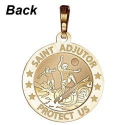 Saint Adjutor Doubles Sided Surfing Round Religious Medal - "EXCLUSIVE"