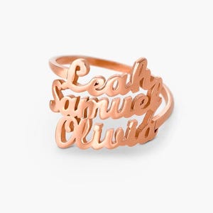 Personalized Script Name Ring With Up To 3 Names