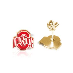 Pair Of Ohio State Logo Color Earrings