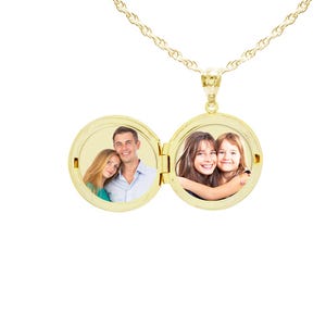 14K Gold Filled Round Photo Locket - 1 inch x 1 inch
