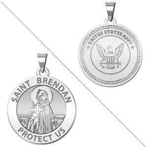 Saint Brendan Doubledside Navy Religious Medal "EXCLUSIVE"