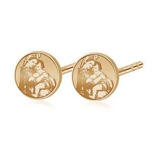 Pair of "Blessed Mother" Virgin Mary Stud Earrings