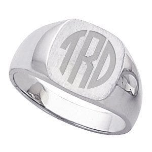 14K Gold Men's Square Signet Ring
