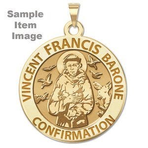Custom Saint w/ Personalized Saint Name Confirmation Religious Medal
