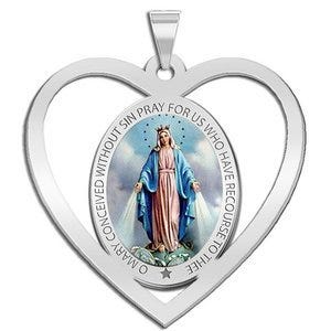 Miraculous Medal Heart Shaped Color Cut-out "EXCLUSIVE"