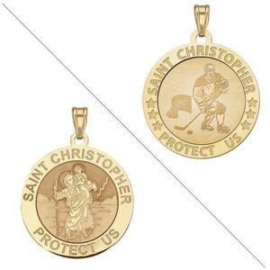 Ice Hockey - Saint Christopher Doubledside Sports Religious Medal "EXCLUSIVE"