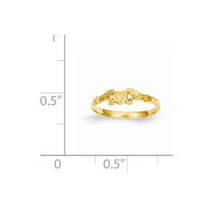 14k Yellow Gold Floral Heart Children's Ring
