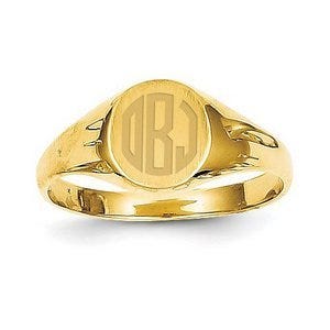 14K Gold Boy's Round Signet Ring