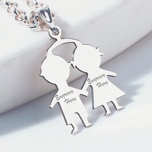 Engravable Boy & Girl Pendant or Charm