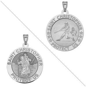 Baseball - Saint Christopher Doubledside Sports Religious Medal "EXCLUSIVE"