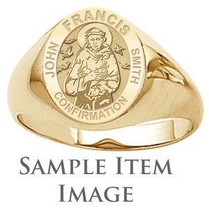Custom Saint w/ Personalized Saint Name Confirmation Religious Ring