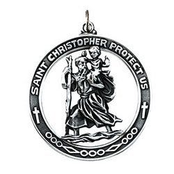 Saint Christopher Round Cut-Out Religious Medal