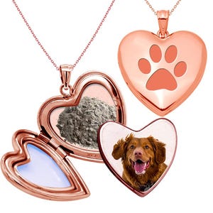Dog Paw Print Cremation & Hair Photo Locket