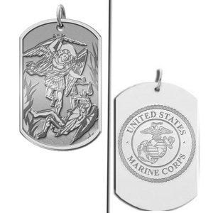 Saint Michael Doubledside MARINES Dogtag Religious Medal "EXCLUSIVE"