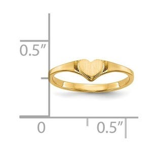 14k Yellow Gold Heart Children's Ring