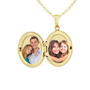 14k Gold Filled Small Oval Photo Locket - 1/2 inch x 2/3 inch