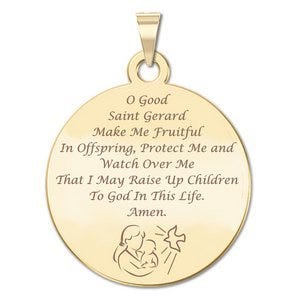 Saint Gerard Round Religious "Motherhood" Prayer Double Sided Religious Medal