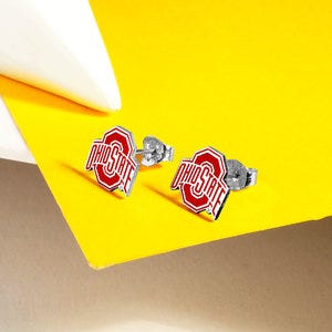Pair Of Ohio State Logo Color Earrings