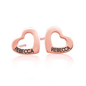 Pair of Heart Shaped Name Earrings