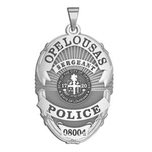 Personalized Opelousas Louisiana Police Badge with Your Rank, Number & Department