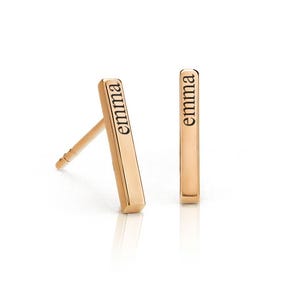 Petite Horizontal Bar Name Earrings