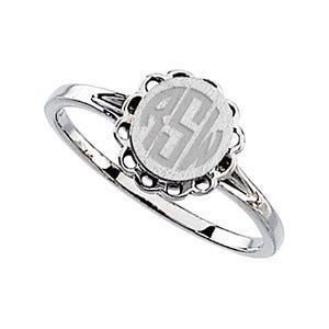 Sterling Silver Girl's Oval Signet Ring