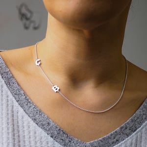 Sideways Initial Name Necklace w/ Chain