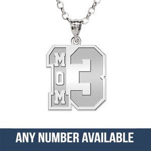 Mom's Jersey Number Charm or Pendant