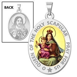 Scapular Religious Medal  OVAL "EXCLUSIVE Color"