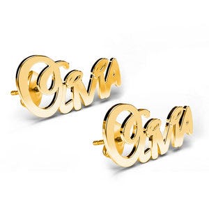 Pair Of Script  "Fairy Tale" Name Earrings