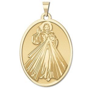 Divine Mercy Double Sided Oval Religious Medal "EXCLUSIVE"