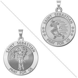 Football - Saint Sebastian Doubledside Sports Religious Medal "EXCLUSIVE"