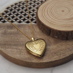 14k Gold Filled Love Heart Photo Locket - 3/4 inch x 3/4 inch