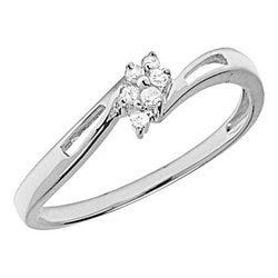 14K  Gold Diamond Cluster Promise Ring