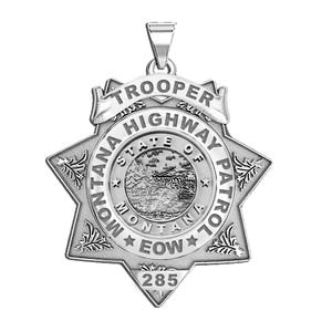 Personalized 7-Point Star Montana Trooper Badge with Rank, Number & Dept.