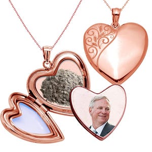 Floral Trimmed Cremation & Hair Photo Locket