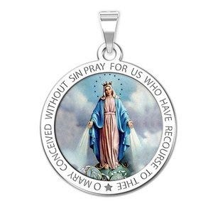 Miraculous Medal Round Color "EXCLUSIVE"