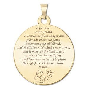 Saint Gerard Round "Expecting Mother" Prayer Double Sided Religious Medal