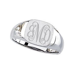 Sterling Silver Boy's Square Signet Ring