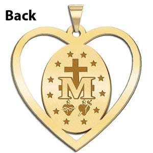 Miraculous Medal Heart Shaped Color Cut-out "EXCLUSIVE"
