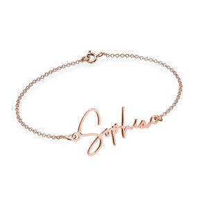 Exclusive Personalized Modern Script Name Anklet / Ankle Bracelet - Adjustable Size