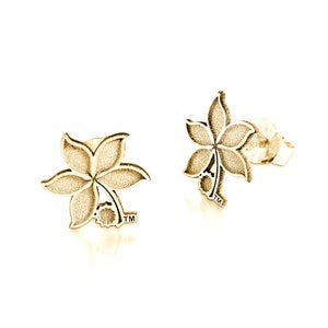 Pair Of Ohio State Logo Leaf Earrings