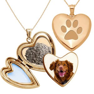 Dog Paw Print Cremation & Hair Photo Locket